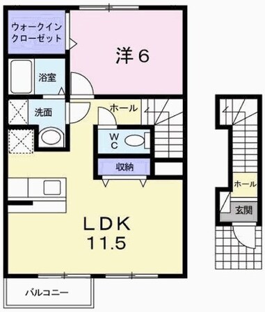 飾磨駅 徒歩20分 2階の物件間取画像